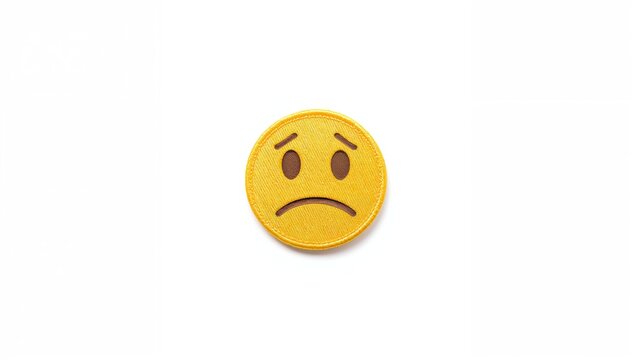 Sad emoji symbol on a white background, representing emotional expression