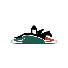 Horse racing silhouette logo