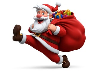 Santa Flying with Gift Sack