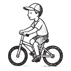 Fototapeta premium boy riding a bike