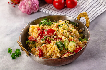 Cous cous with vegetables tabulle
