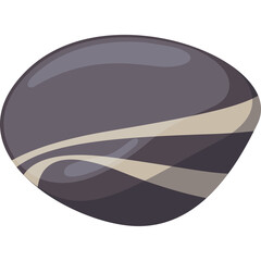 Oval Shaped Gray Object With Swirling Light Brown Lines On Transparent Background