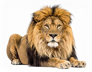 Obraz premium 白背景のライオン。切り抜き済み