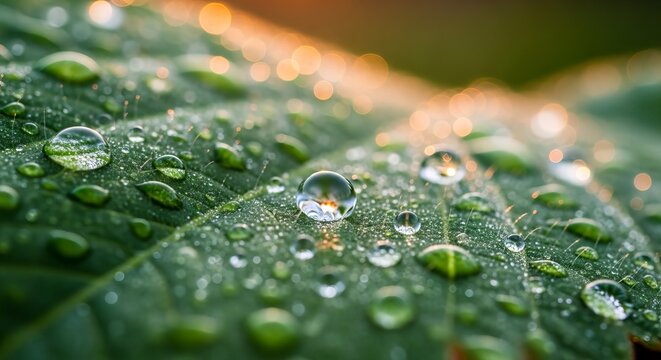 water drops on a leaf images