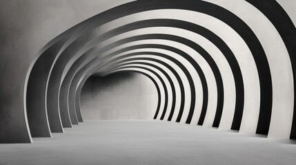 minimalist architectural interior featuring smooth, curved arches against a neutral background.