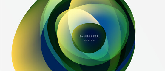 Obraz premium Abstract layers create dynamic circular design. Colors blend, forming gradient effect. Modern, minimalist background suitable for various projects.