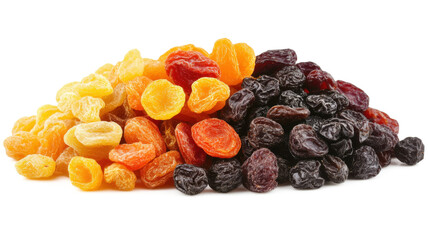 A pile of dried fruit including dried apricots, dried cherries