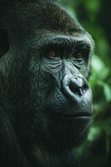 Obraz premium Gorille puissant regardant directement la caméra