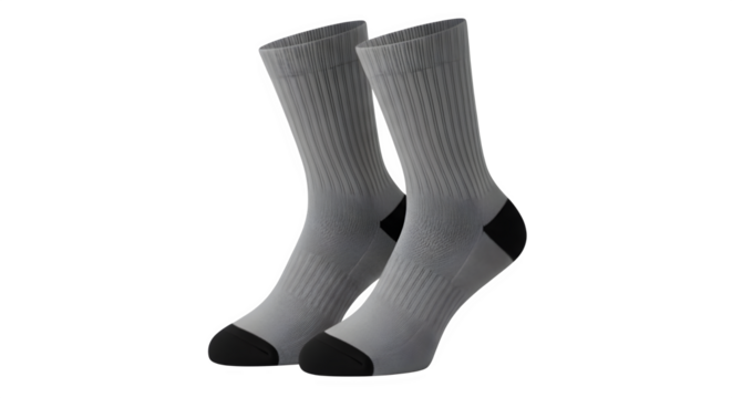 Comfortable grey athletic socks perfect for running, gym workouts, sports, and everyday wear, providing support and cushioning for active lifestyles - Powered by Adobe