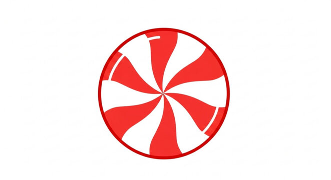 Delightful red and white swirl peppermint candy illustration ready for your festive holiday designs with sweet and refreshing seasonal cheer