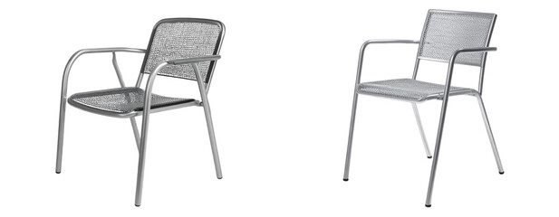 Minimalist Metal Patio Chair for Outdoor Seating Transparent PNG