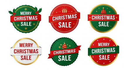 Festive Christmas sale badges for your holiday promotions, offering seasonal discounts and a touch of winter cheer with these eye-catching designs