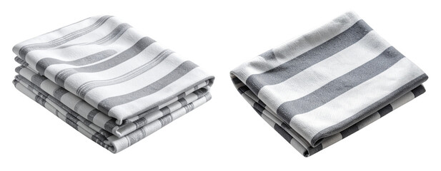  Striped Cotton Dish Towel for Kitchen Cleaning Isolated on Transparent Background