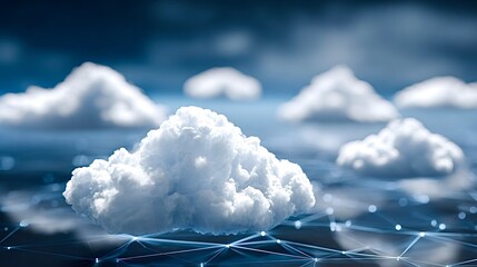 Cloud data computing network connecting abstract digital technology