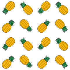 Pineapple seamless pattern. Cute cartoon pineapple seamless pattern. Minimalist pineapple icon seamless pattern.