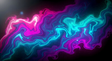 Fototapeta premium Swirling nebula cloud in vibrant pink and teal colors