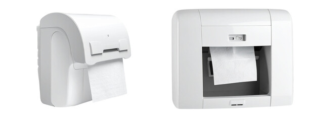 Modern Wall-Mounted Paper Towel Dispenser Isolated on Transparent Background