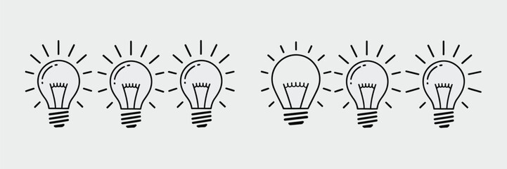 Idea light bulb symbol vector artwork expressing creativity, inspiration, innovation concepts and bright thinking elements ideal for digital design, branding and presentation graphics.