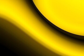 Generative AI smooth flowing yellow abstract texture background.