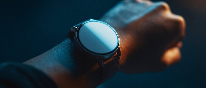 Futuristic Smartwatch Glow on Wrist