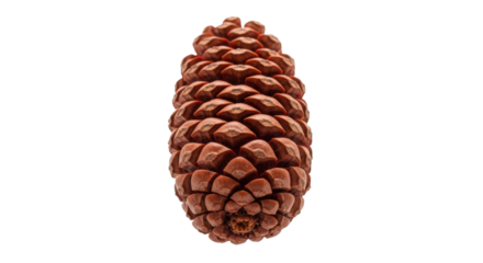 Isolated natural cedar cone, detail of brown seed pod with scales, Christmas tree ornament