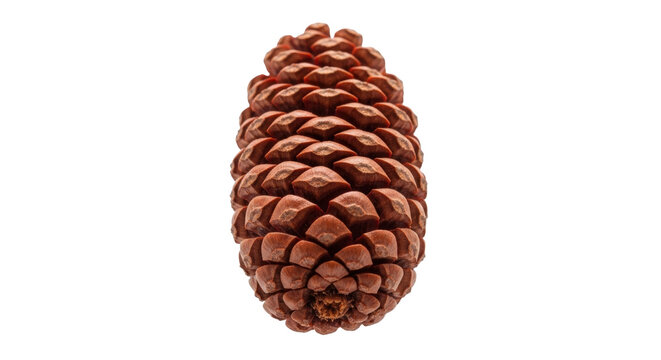Isolated natural cedar cone, detail of brown seed pod with scales, Christmas tree ornament - Powered by Adobe
