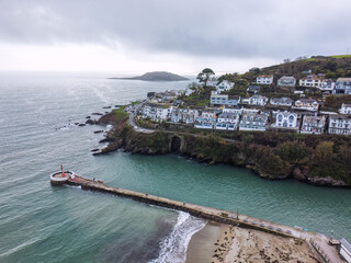 Looe from the air cornwall uk 