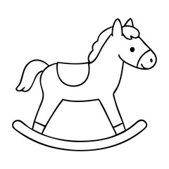 Dibujo sencillo con líneas de balancín infantil con forma de caballo  © teracreonte