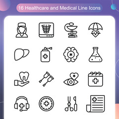 Healthcare and Medical Line Style Set 3