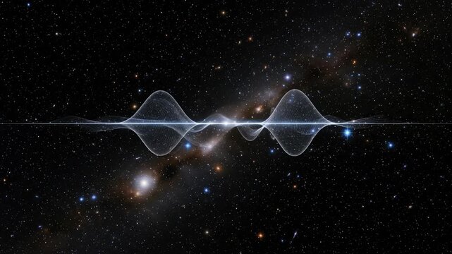 Gravitational waves ripple through stars, creating a mesmerizing motion in the cosmos