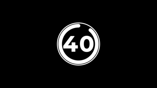 Circle countdown timer 45 seconds animation from 45 to 0 seconds, 45 Seconds countdown timer, Countdown timer, countdown or special offers on promotional materials. deadline reminders