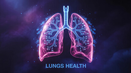 Promote lung health with this vibrant anatomical illustration, ideal for medical education, respiratory awareness campaigns, and health technology marketing