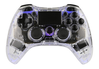 Gaming controller isolated on a transparent background. Completely in focus. PNG. © gangster9686