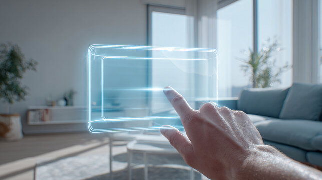 Minimal Futuristic Home Holographic Interface