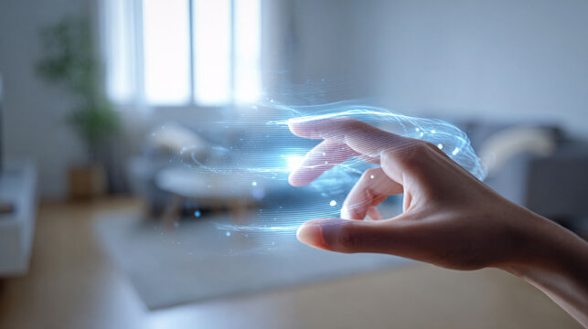 Minimal Futuristic Home Holographic Interface