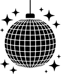 Disco ball silhouette vector illustration