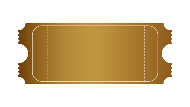 A golden blank ticket awaits information for a drawing, raffle, or event invitation.