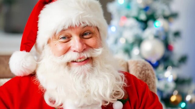 A cheerful and cunning Santa. Christmas Eve, magic and witchcraft.