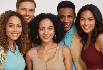 Obraz premium Multicultural Friends Smiling at Camera