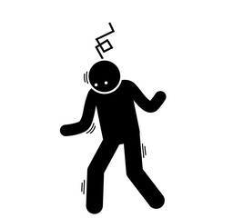 Drunk man walking in unstable motion