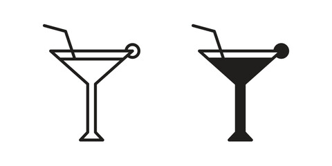Cocktail icon for template. Icon vector graphic set