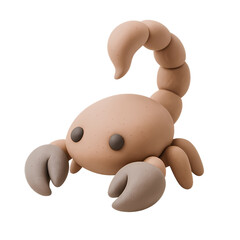 Cute Cartoon Scorpion in Playful Pose with Round Eyes and Curved Tail
