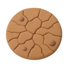Round Brown Cookie with Textured Surface and Chocolate Drops