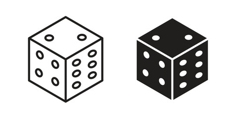 Dice icon for template. Icon vector graphic set