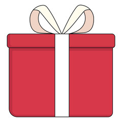 Gift box icon. Present holiday and celebration theme. Isolated design. Vector illustration
