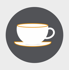 Minimal Coffee Cup Icon – Flat Hot Beverage Illustration