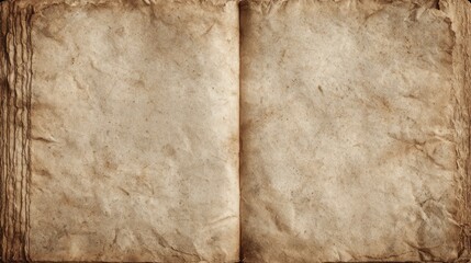 Old book with weathered pages open on a neutral background copy space