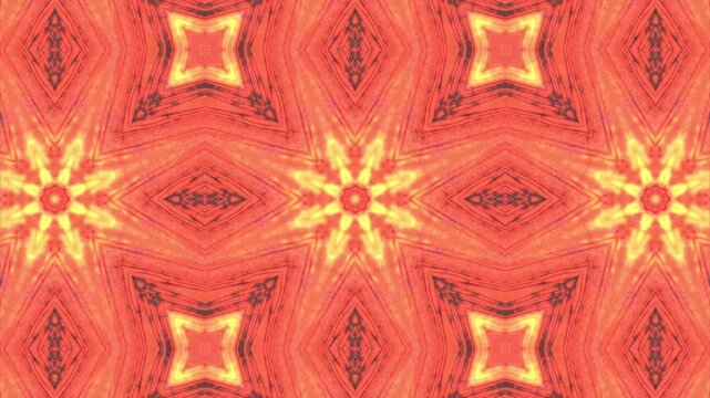 Geometric kaleidoscope pattern wood fire starburst
