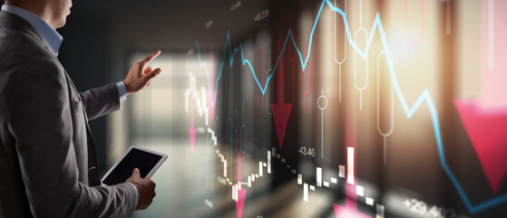 Abstract financial chart. Investment trading financial analysing forex currency economy growth