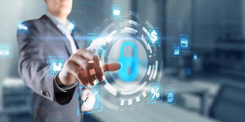 Data protection. Business, Technology, Internet and network concept on virtual screen